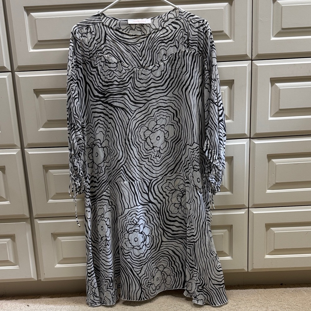 See By Chloe Black and White Midi Dress